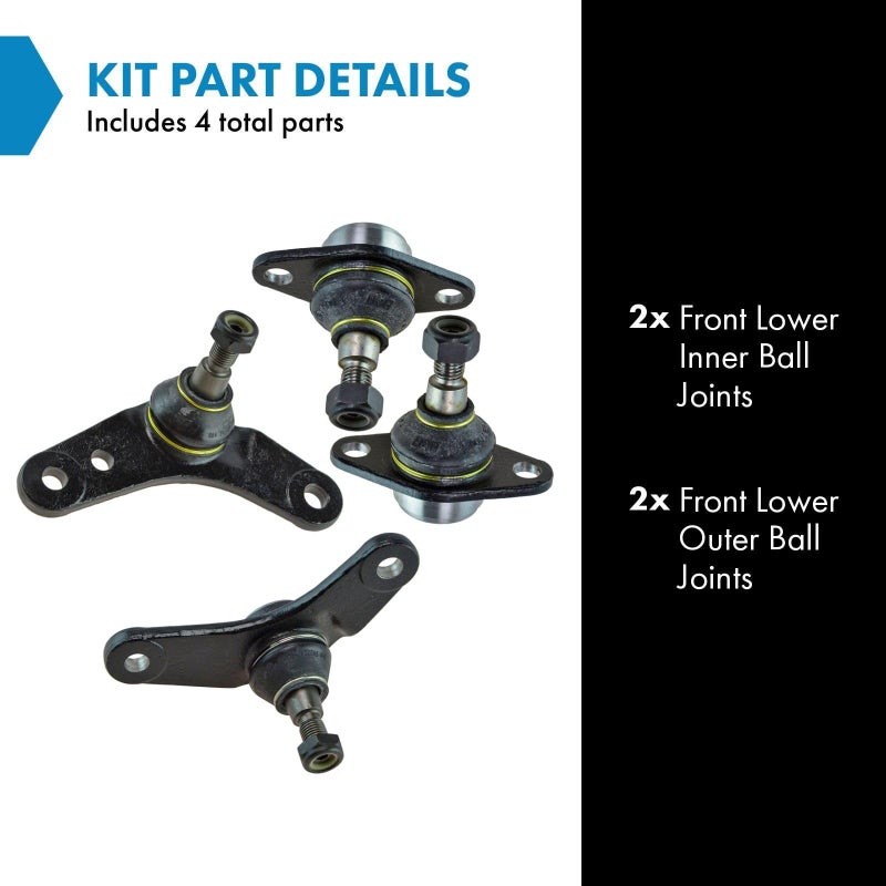 TRQ Front Lower Ball Joint Set Compatible with 2002-2008 Mini Cooper - Image 2